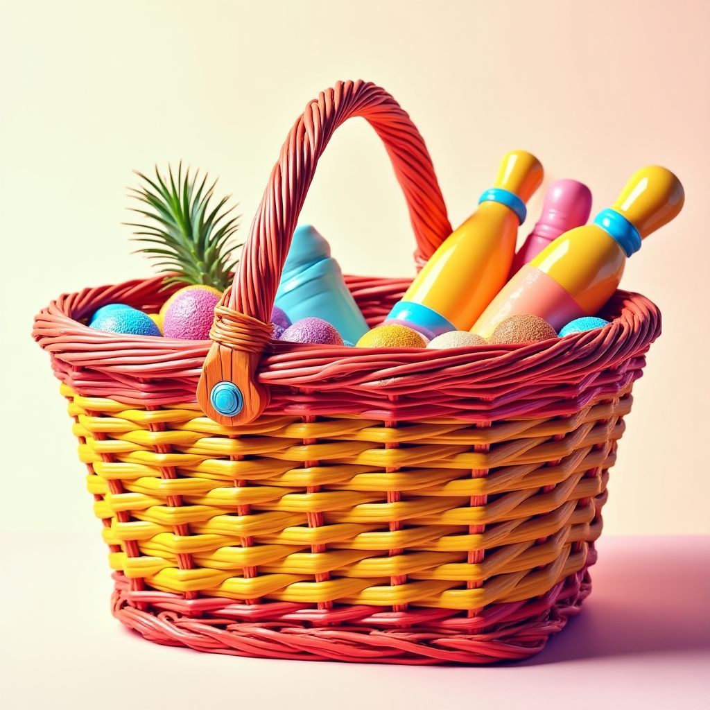 Colorful Australian picnic baskets